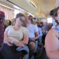 Everyone on the bus is exhausted by the relentless pace of the tour of Israel. Photo: Rachel Marcuse